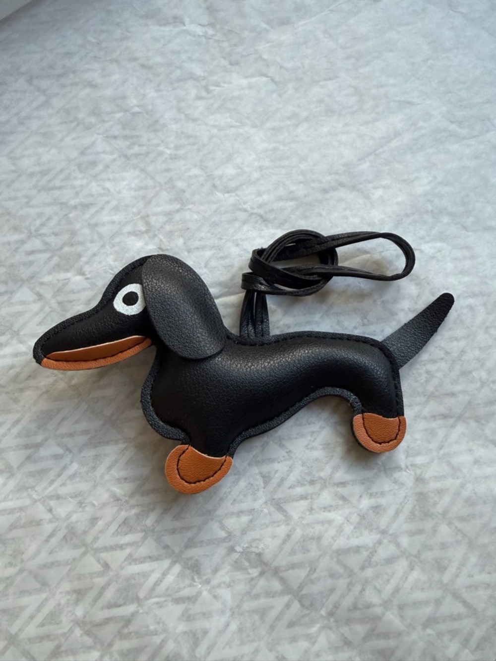 Black Dachshund Dog-Shaped Leather Crossbody Bag